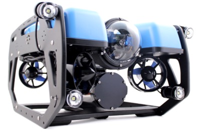 The BlueROV2 manufactured by AUVSI member Blue Robotics. 