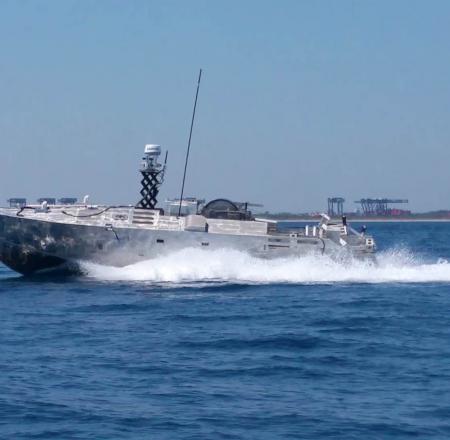Textron Systems' Common Unmanned Surface Vehicle undergoing testing earlier this year. Photo: Textron Systems